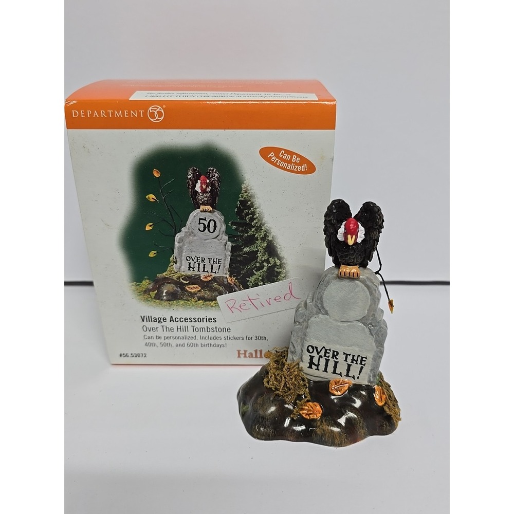 Dept 56 Halloween Over The Hill Tombstone 53072 Birthday Personalize Village
